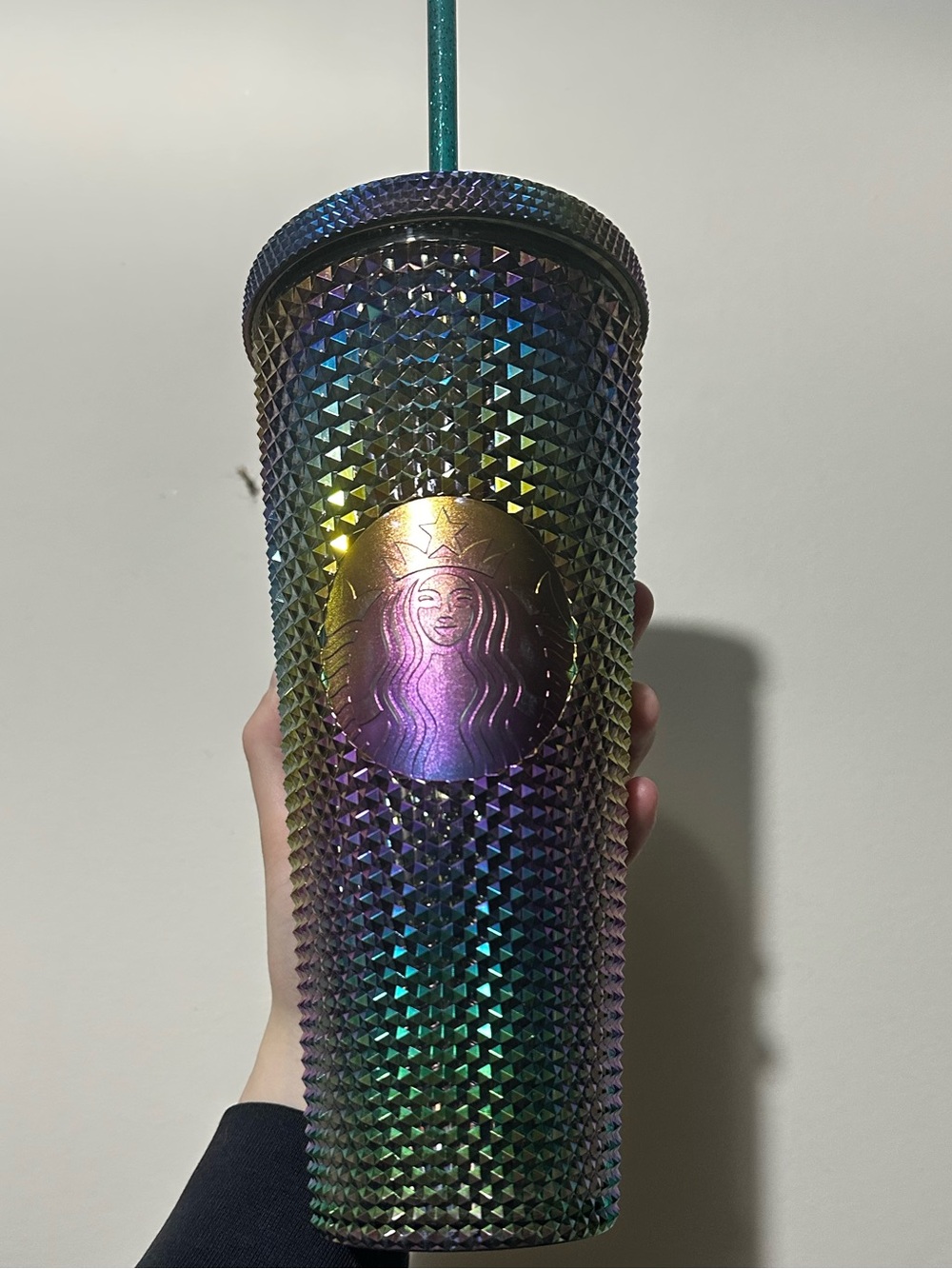 Venti Starbucks Iridescent Oil Slick Studded Tumbler